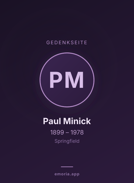 Gedenkportrait von Paul Minick