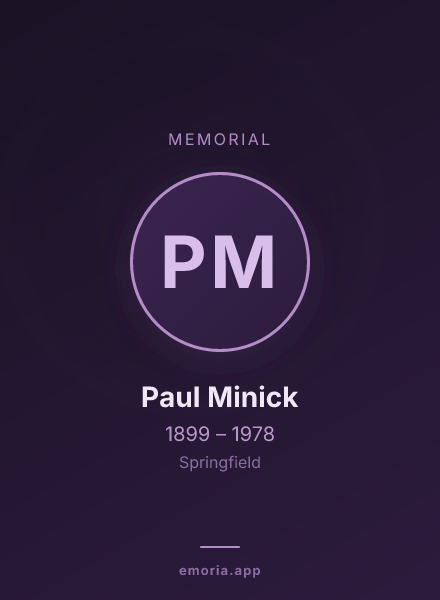 Memorial portrait of Paul Minick