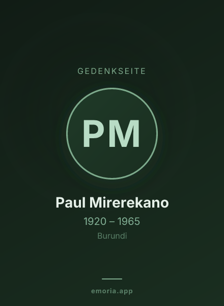 Gedenkportrait von Paul Mirerekano