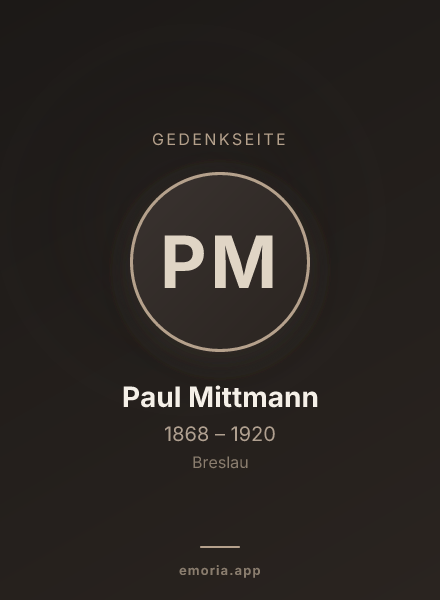 Gedenkportrait von Paul Mittmann