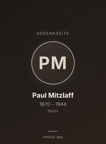 Gedenkportrait von Paul Mitzlaff