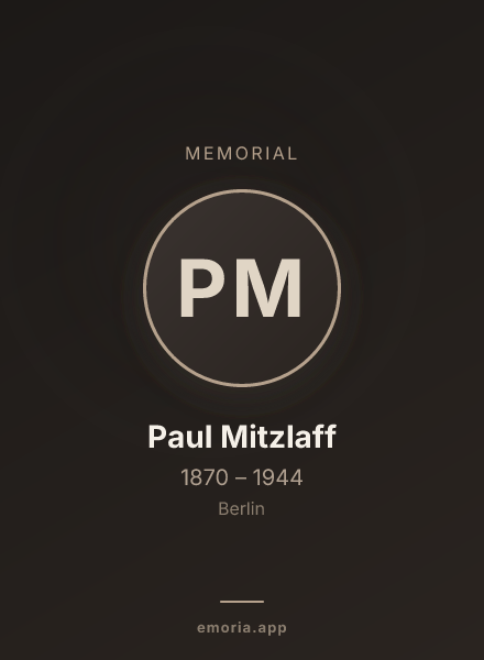 Memorial portrait of Paul Mitzlaff