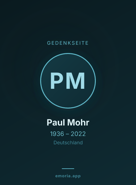 Gedenkportrait von Paul Mohr
