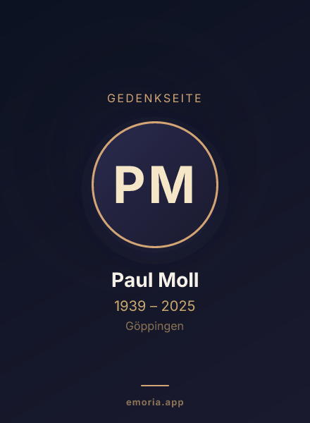 Gedenkportrait von Paul Moll