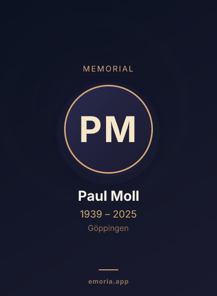 Memorial portrait of Paul Moll