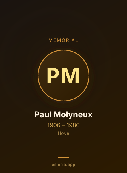 Memorial portrait of Paul Molyneux