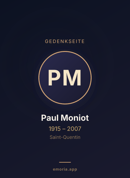Gedenkportrait von Paul Moniot