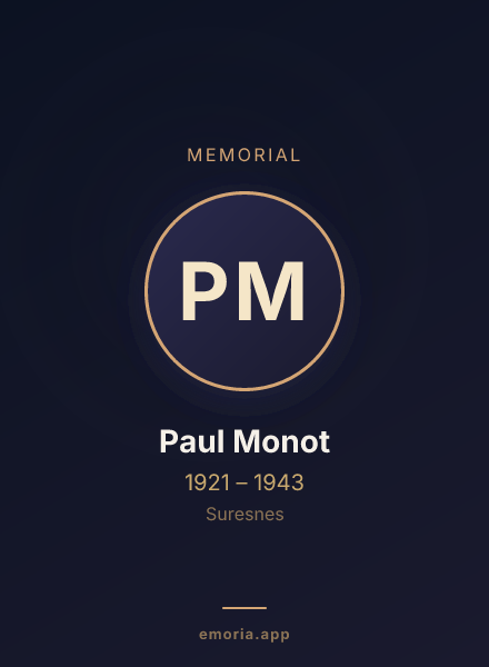 Memorial portrait of Paul Monot