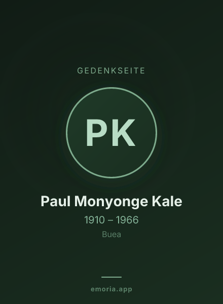 Gedenkportrait von Paul Monyonge Kale