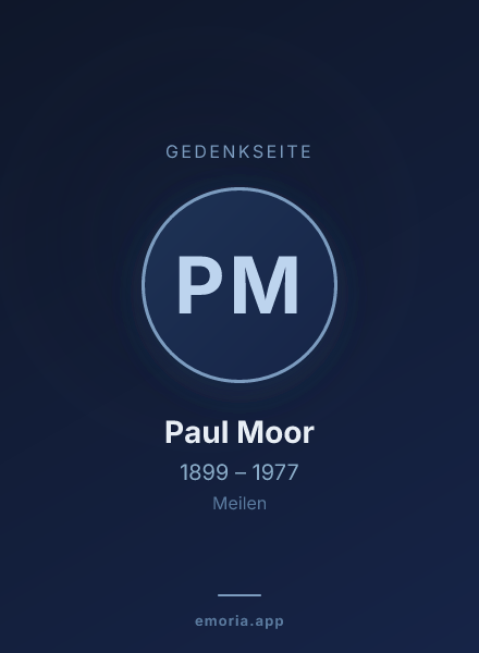 Gedenkportrait von Paul Moor