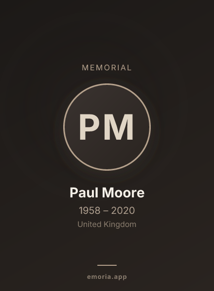 Memorial portrait of Paul Moore