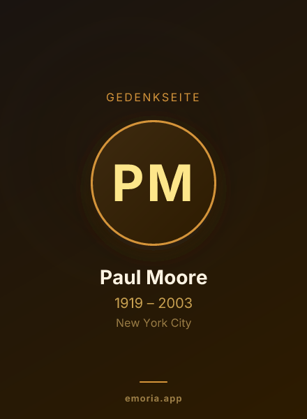 Gedenkportrait von Paul Moore
