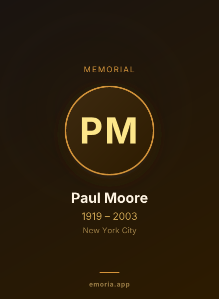 Memorial portrait of Paul Moore