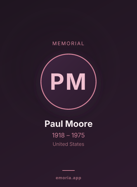 Memorial portrait of Paul Moore