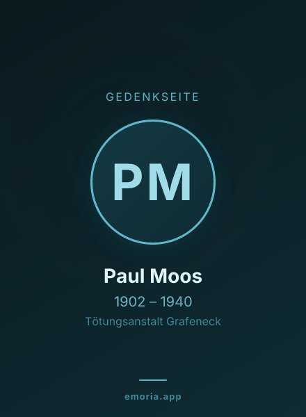 Gedenkportrait von Paul Moos