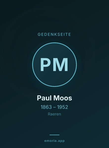 Gedenkportrait von Paul Moos