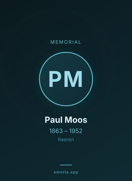 Memorial portrait of Paul Moos