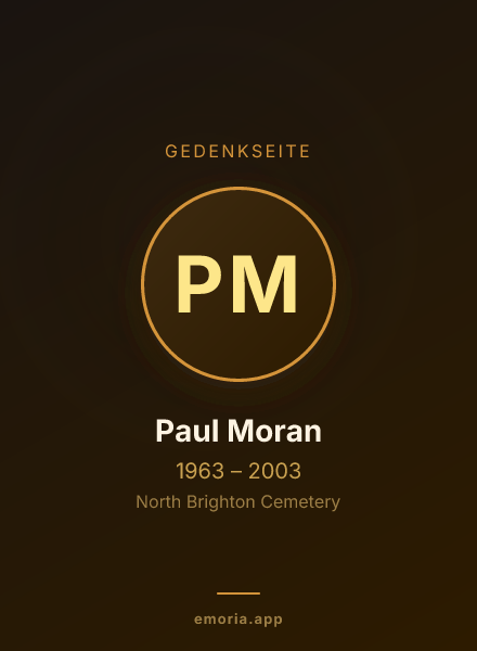 Gedenkportrait von Paul Moran