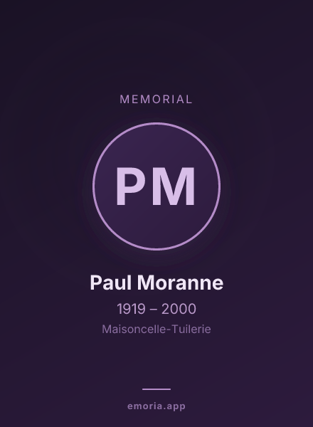 Memorial portrait of Paul Moranne