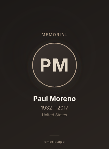 Memorial portrait of Paul Moreno