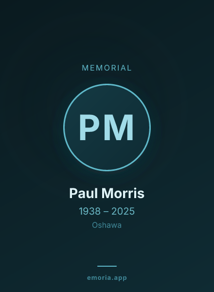 Memorial portrait of Paul Morris
