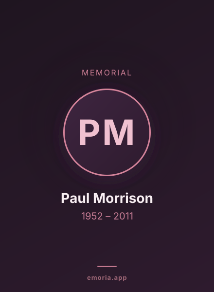 Memorial portrait of Paul Morrison