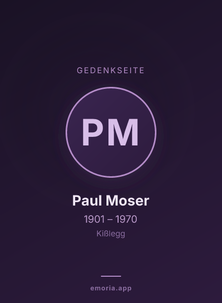 Gedenkportrait von Paul Moser