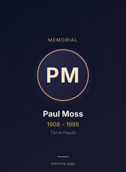 Memorial portrait of Paul Moss