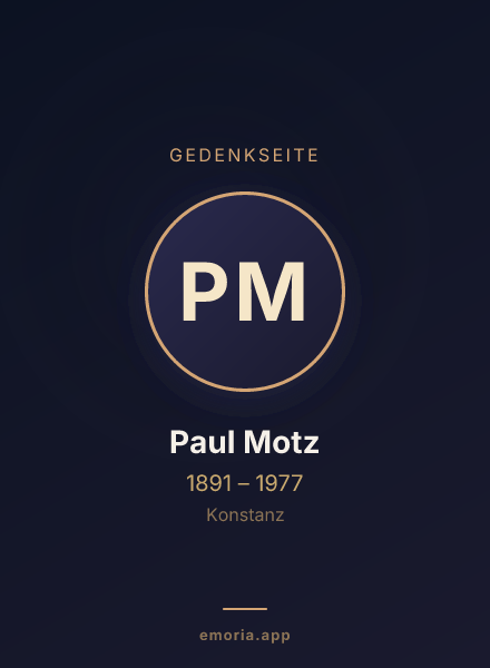 Gedenkportrait von Paul Motz