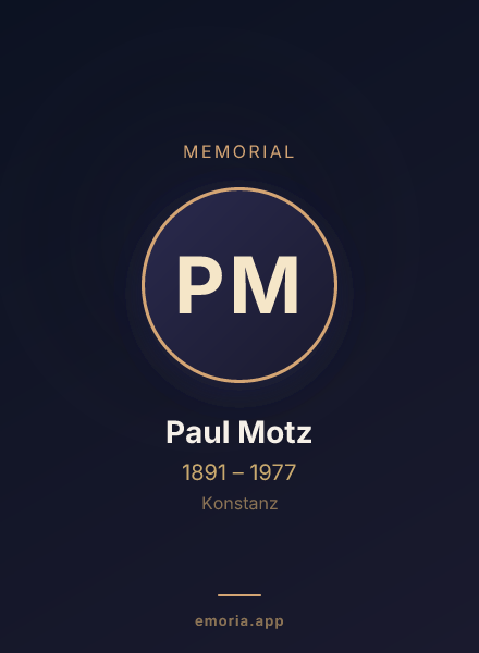 Memorial portrait of Paul Motz