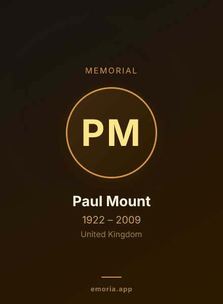 Memorial portrait of Paul Mount