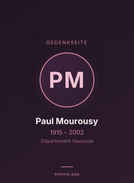 Gedenkportrait von Paul Mourousy