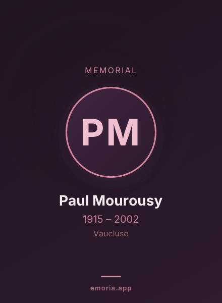 Memorial portrait of Paul Mourousy