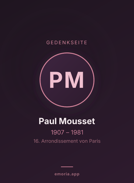 Gedenkportrait von Paul Mousset