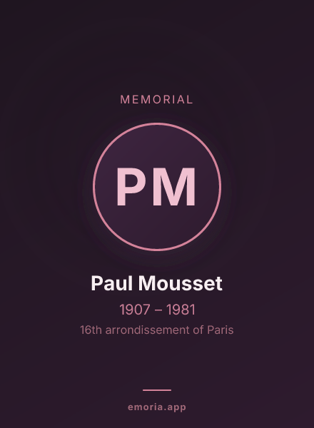 Memorial portrait of Paul Mousset