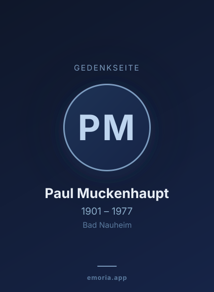 Gedenkportrait von Paul Muckenhaupt