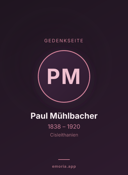 Gedenkportrait von Paul Mühlbacher