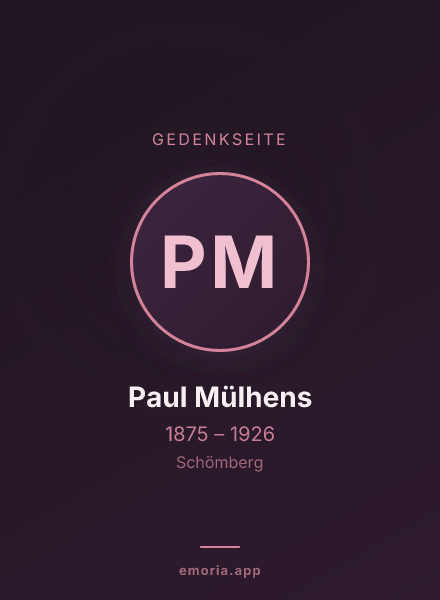 Gedenkportrait von Paul Mülhens
