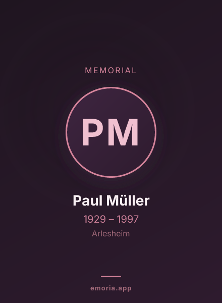 Memorial portrait of Paul Müller