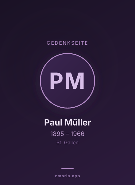 Gedenkportrait von Paul Müller