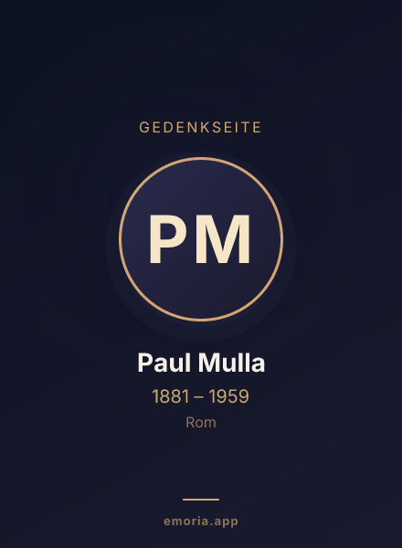Gedenkportrait von Paul Mulla
