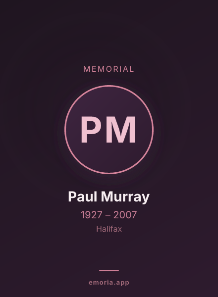 Memorial portrait of Paul Murray