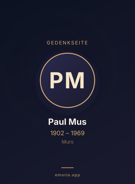 Gedenkportrait von Paul Mus
