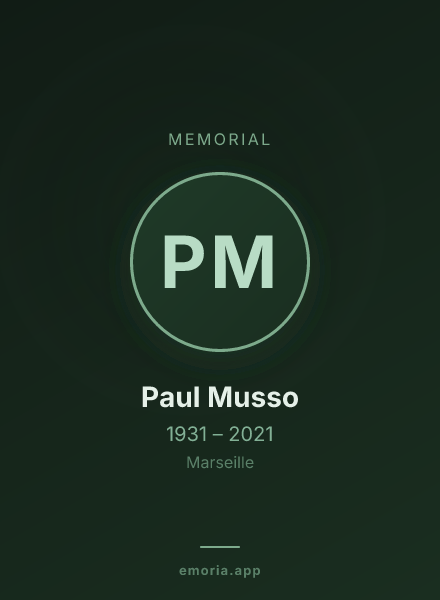 Memorial portrait of Paul Musso
