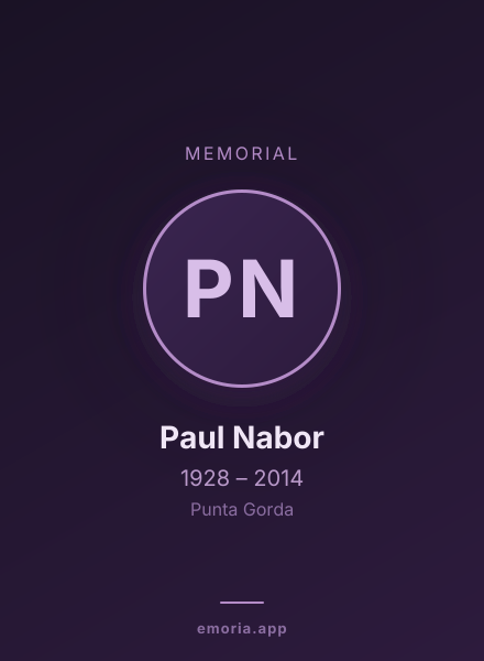 Memorial portrait of Paul Nabor