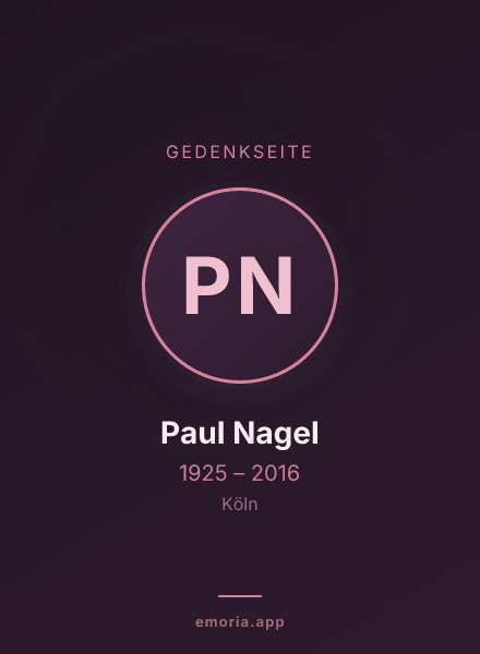 Gedenkportrait von Paul Nagel