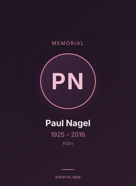 Memorial portrait of Paul Nagel