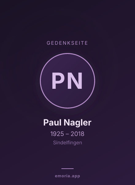 Gedenkportrait von Paul Nagler