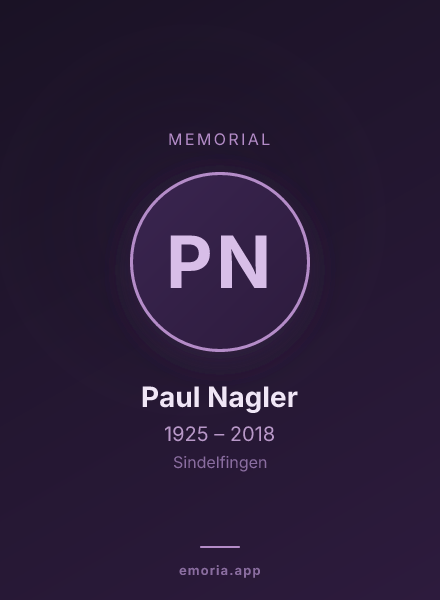 Memorial portrait of Paul Nagler