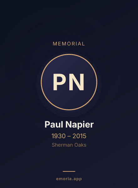 Memorial portrait of Paul Napier